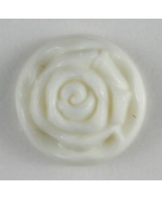 Modeknopf Rosenform - Größe: 11mm - Farbe: weiß - Art.Nr. 180627