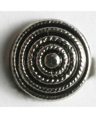 Kunststoffknopf metallisiert mit spiralförmiger Verzierung - Größe: 11mm - Farbe: altsilber - Art.Nr. 180299