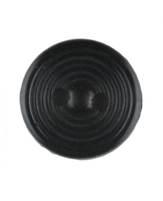 Polyamidknopf Rillenstruktur mit 2 Löchern - Größe: 13mm - Farbe: schwarz - Art.Nr. 211725
