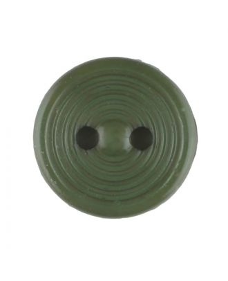 Polyamidknopf Rillenstruktur mit 2 Löchern - Größe: 13mm - Farbe: dunkelgrün - Art.Nr. 217712