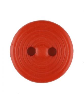 Polyamidknopf Rillenstruktur mit 2 Löchern - Größe: 13mm - Farbe: rot - Art.Nr. 217716