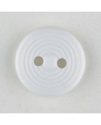 Polyamidknopf Rillenstruktur mit 2 Löchern - Größe: 13mm - Farbe: weiss - Art.Nr. 211724