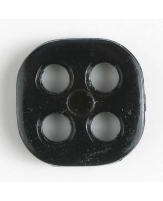 Modeknopf quadratisch mit 4 großen Löchern - Größe: 11mm - Farbe: schwarz - Art.Nr. 110005