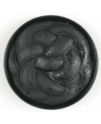 Polyamidknopf, rund, Knotenoptik, mit Öse - Größe:  20mm - Farbe: schwarz - ArtNr.: 331356