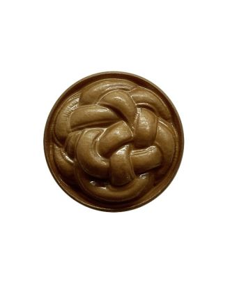 Polyamidknopf, rund, Knotenoptik, mit Öse - Größe:  25mm - Farbe: braun - ArtNr.: 373113