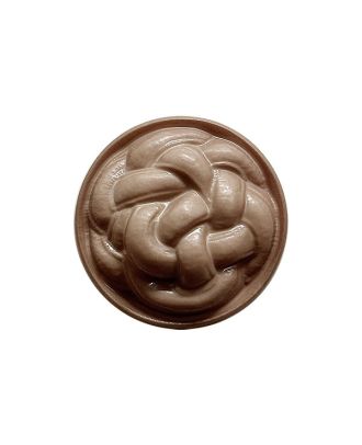 Polyamidknopf, rund, Knotenoptik, mit Öse - Größe:  25mm - Farbe: braun - ArtNr.: 373114