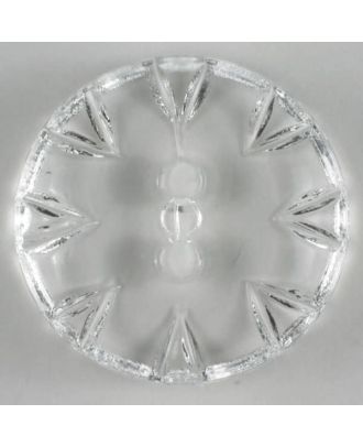 Modeknopf mit wunderschöner Zackengravur  - Größe: 18mm - Farbe: transparent - Art.Nr. 190195