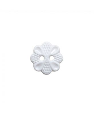 Polyamidknopf mit  2 Löchern - Größe:  13mm - Farbe: weiß - ArtNr.: 221971