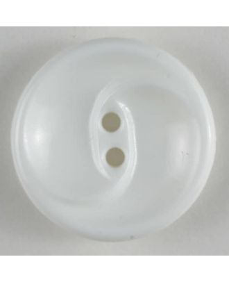Modeknopf mit geschwungender Einkerbung - Größe: 18mm - Farbe: weiß - Art.Nr. 260714