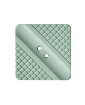 Polyamidknopf quadratisch, mit dezentem Muster und 2 Löchern - Größe:  25mm - Farbe: hellgrün - ArtNr.: 377024