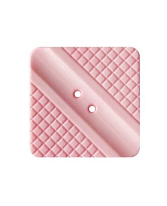 Polyamidknopf quadratisch, mit dezentem Muster und 2 Löchern - Größe:  35mm - Farbe: rosa - ArtNr.: 407015