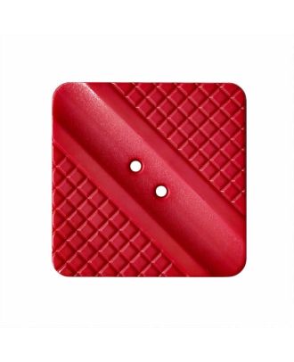 Polyamidknopf quadratisch, mit dezentem Muster und 2 Löchern - Größe:  45mm - Farbe: rot - ArtNr.: 427007
