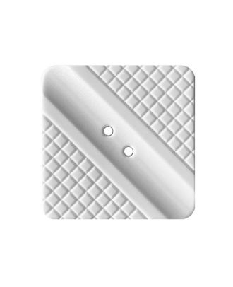 Polyamidknopf quadratisch, mit dezentem Muster und 2 Löchern - Größe:  45mm - Farbe: weiß - ArtNr.: 420100