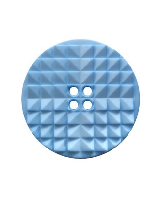 Polyamidknopf rund, mit auffälliger Oberflächenstruktur und 2 Löchern - Größe:  30mm - Farbe: hellblau - ArtNr.: 407001
