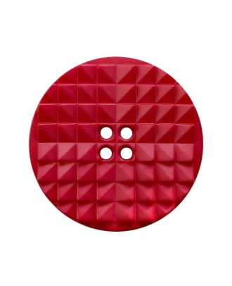 polyamide button round shape with eye-catching surface and 2 holes - Size: 25mm - Color: red - Art.No.: 377017