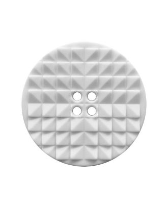 Polyamidknopf rund, mit auffälliger Oberflächenstruktur und 2 Löchern - Größe:  25mm - Farbe: weiß - ArtNr.: 370986