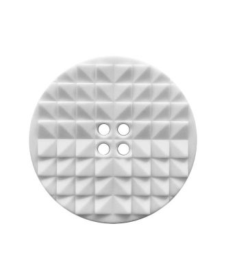 polyamide button round shape with eye-catching surface and 2 holes - Size: 25mm - Color: white - Art.No.: 370986