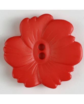 Kunststoffknopf Blume 2-Loch - Größe: 25mm - Farbe: rot - Art.Nr. 304605