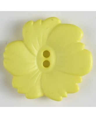 Kunststoffknopf Blume 2-Loch - Größe: 25mm - Farbe: gelb - Art.Nr. 304606