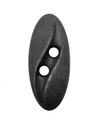 Polyamidknopf oval im "Vintage Look"  mit 2 Löchern - Größe:  20mm - Farbe: grau - ArtNr.: 318800
