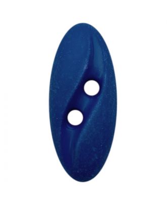 Polyamidknopf oval im "Vintage Look"  mit 2 Löchern - Größe:  20mm - Farbe: blau - ArtNr.: 318803