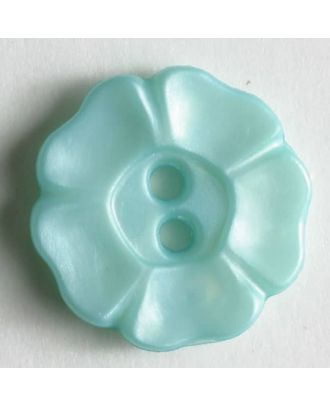 Modeknopf in hübscher Blütenform - Größe: 13mm - Farbe: grün - Art.Nr. 190757
