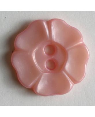 Modeknopf in hübscher Blütenform - Größe: 13mm - Farbe: pink - Art.Nr. 190759