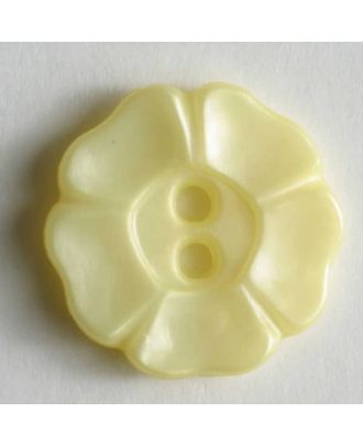 Modeknopf in hübscher Blütenform - Größe: 13mm - Farbe: gelb - Art.Nr. 190762