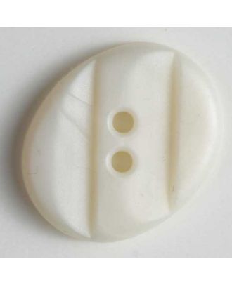 Modeknopf oval, dreifach unterteilt - Größe: 20mm - Farbe: weiß - Art.Nr. 250597