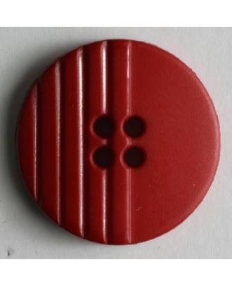 Modeknopf mit halbseitig eingravierten Linien  - Größe: 18mm - Farbe: rot - Art.Nr. 221028