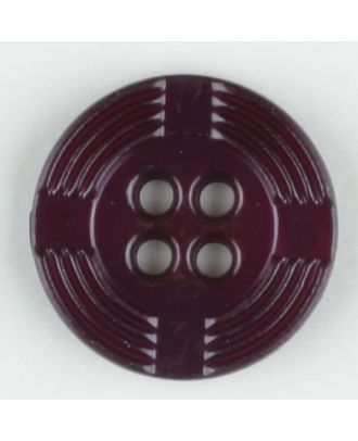 Polyamidknopf, breiter Rand, mit unterbrochenen Rillen durchzogen, rund, 4 loch - Größe: 13mm - Farbe: lila - Art.Nr. 214705
