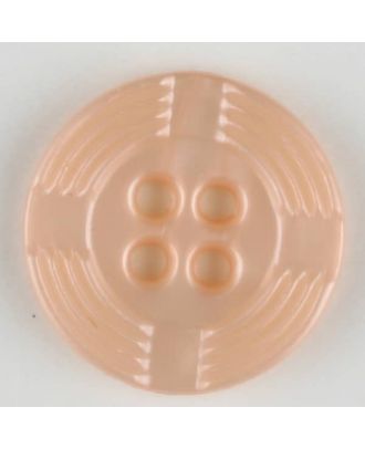 Polyamidknopf, breiter Rand, mit unterbrochenen Rillen durchzogen, rund, 4 loch - Größe: 13mm - Farbe: pink - Art.Nr. 214711