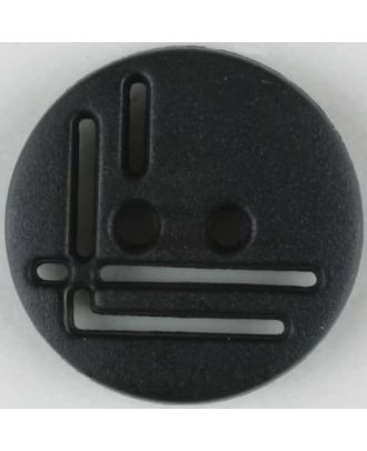 polyamide button, round, 2 holes - Size: 14mm - Color: black - Art.No. 211693