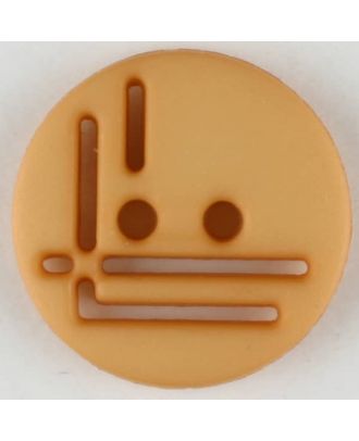 polyamide button, round, 2 holes - Size: 14mm - Color: orange - Art.No. 215722