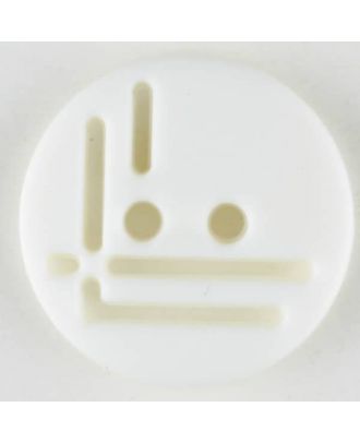 polyamide button, round, 2 holes - Size: 14mm - Color: white - Art.No. 211692