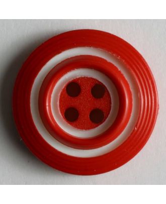 Modeknopf mit weißen Ringen - Größe: 19mm - Farbe: rot - Art.Nr. 230989
