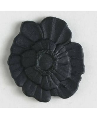 Kunststoffknopf Blume mit Öse - Größe: 23mm - Farbe: schwarz - Art.Nr. 290739
