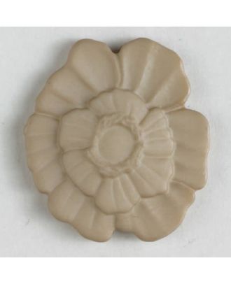 Kunststoffknopf Blume mit Öse - Größe: 18mm - Farbe: beige - Art.Nr. 244600