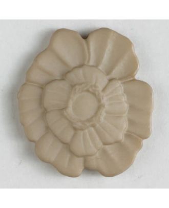 Kunststoffknopf Blume mit Öse - Größe: 23mm - Farbe: beige - Art.Nr. 294600