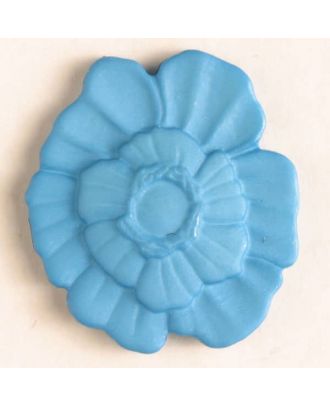 Kunststoffknopf Blume mit Öse - Größe: 23mm - Farbe: blau - Art.Nr. 294602