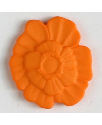 Kunststoffknopf Blume mit Öse - Größe: 23mm - Farbe: orange - Art.Nr. 294608