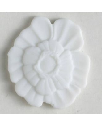 Kunststoffknopf Blume mit Öse - Größe: 23mm - Farbe: weiss - Art.Nr. 290738