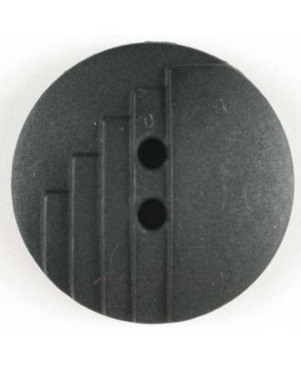 Modeknopf mit stufenförmigen Kerben, 2 Loch -  Größe: 18mm - Farbe: schwarz - Art.Nr. 231128