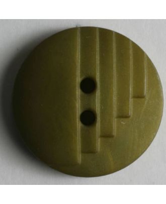 Modeknopf mit stufenförmigen Kerben, 2 Loch -  Größe: 23mm - Farbe: grün - Art.Nr. 280481