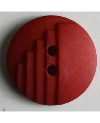 Modeknopf mit stufenförmigen Kerben, 2 Loch - Größe: 23mm - Farbe: rot - Art.Nr. 280484