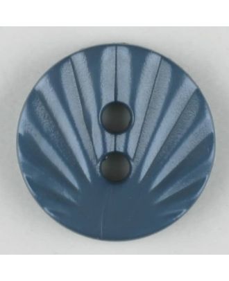Polyamidknopf mit strahlenförmigem Dekor,  2-loch -  Größe: 13mm - Farbe: blau - Art.Nr. 213709