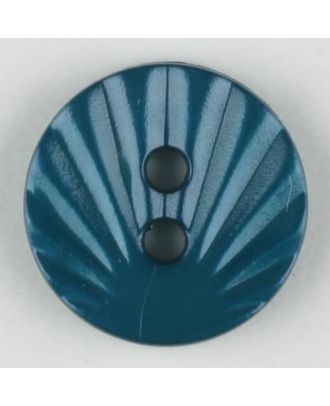 Polyamidknopf mit strahlenförmigem Dekor,  2-loch - Größe: 13mm - Farbe: blau - Art.Nr. 213711