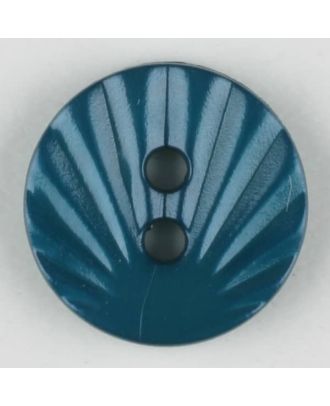 Polyamidknopf mit strahlenförmigem Dekor,  2-loch - Größe: 13mm - Farbe: blau - Art.Nr. 213711