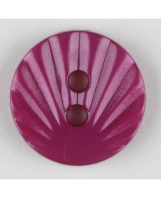 Polyamidknopf mit strahlenförmigem Dekor,  2-loch - Größe: 13mm - Farbe: lila - Art.Nr. 213715