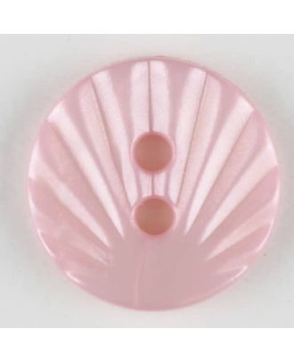 Polyamidknopf mit strahlenförmigem Dekor,  2-loch -  Größe: 13mm - Farbe: pink - Art.Nr. 213721